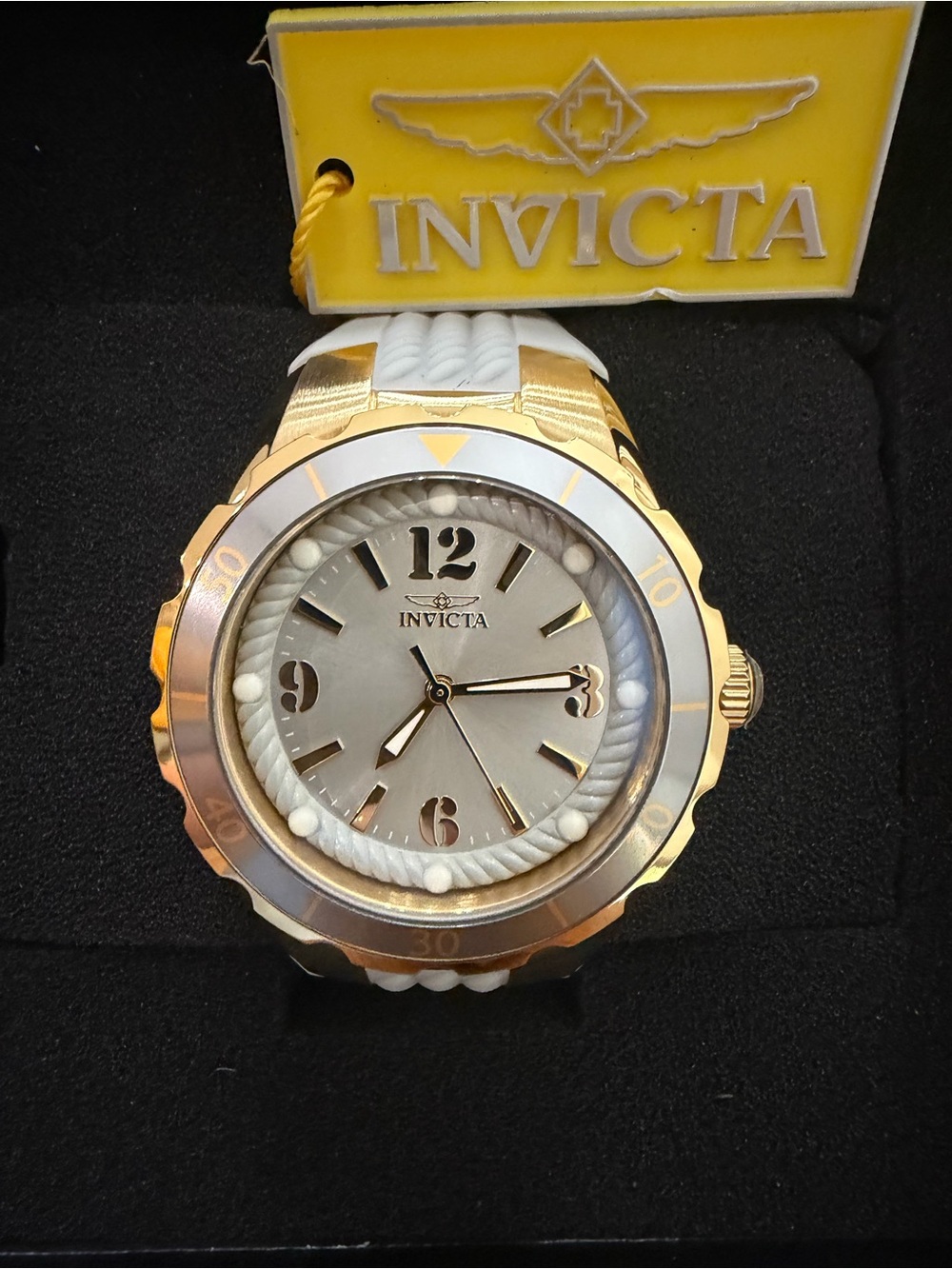 Invicta Halo Women’s Gold & Light Gray Stainless Steel Watch